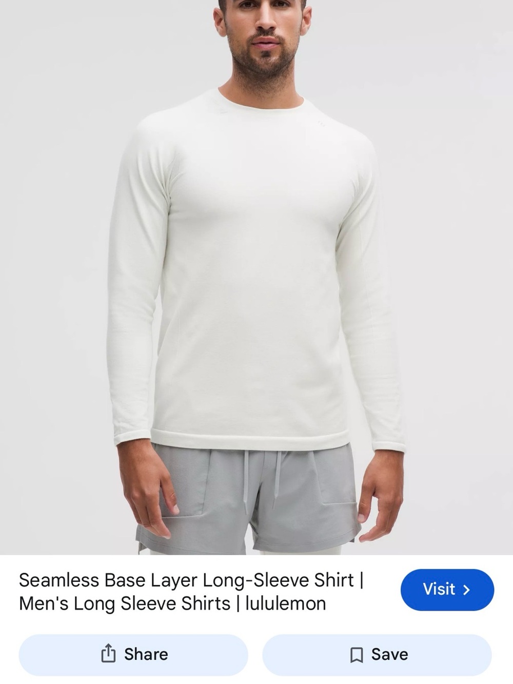 lululemon athletica Men's Long-Sleeve Crew in White